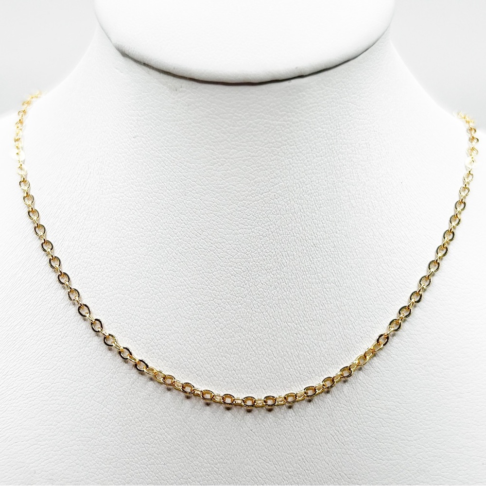 NWOT stainless steel 14k gold plated rollo chain 18”
